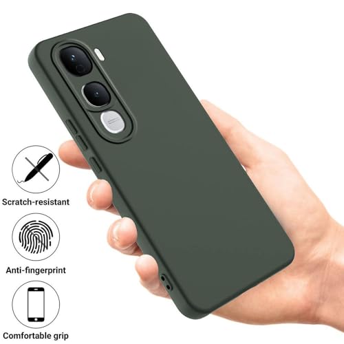 Image of Back Cover for Vivo Y400 Pro 5G | Full Camera Protection | Premium Liquid Silicon Case | Flexible Bumper Case for Vivo Y400 Pro 5G (Military Green)