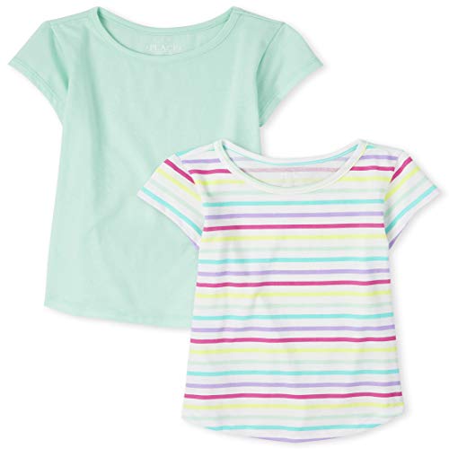 The Children s Place Girls  Layering T-Shirts, Pack of Two, NEON Berry, XL (14)
