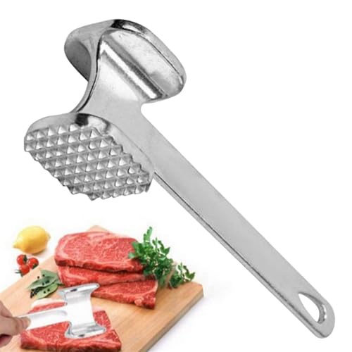 Marteau de cuisine pour viande - Batteur à viande double face | Attendrisseur de viande en acier, outil de cuisine pour poulet, escalopes de veau, conque, parfait pour aplatir et ramollir la viande