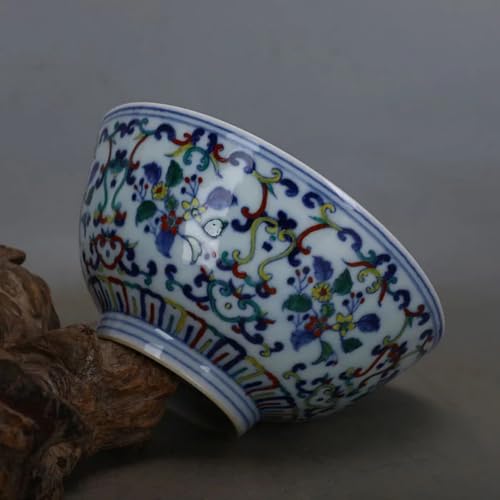 Cuenco de porcelana envejecida de dragón azul y blanco YTDJJWLS 7