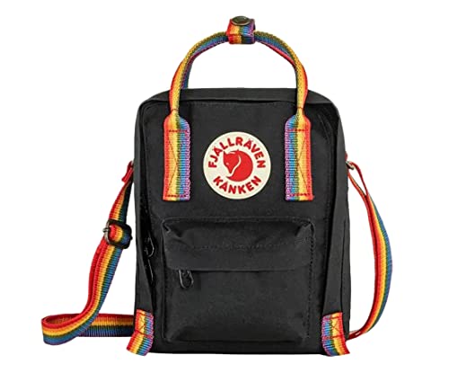 Fjällräven Unisex Kånken Rainbow Sling rucksack, Schwarzes Regenbogenmuster (Mehrfarbig), Einheitsgröße