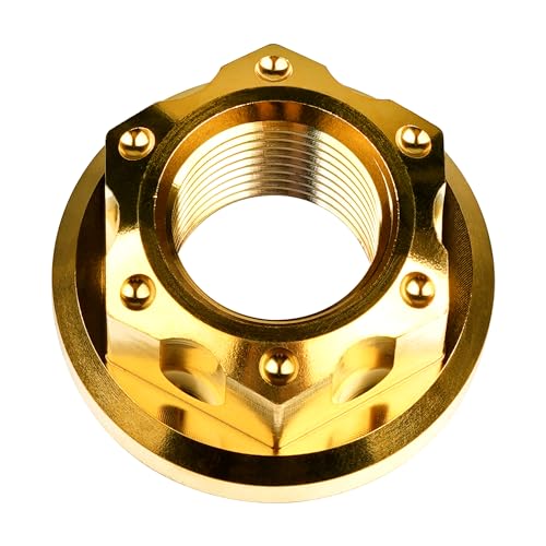 Image of Titanium M6 M8 M10 M12 M14 M16 Flange Bolt Nut Bicycle Motorcycle Rear Axle Car Modification Accessories Pack of 6 (M16 Pitch 1.5mm, Gold)