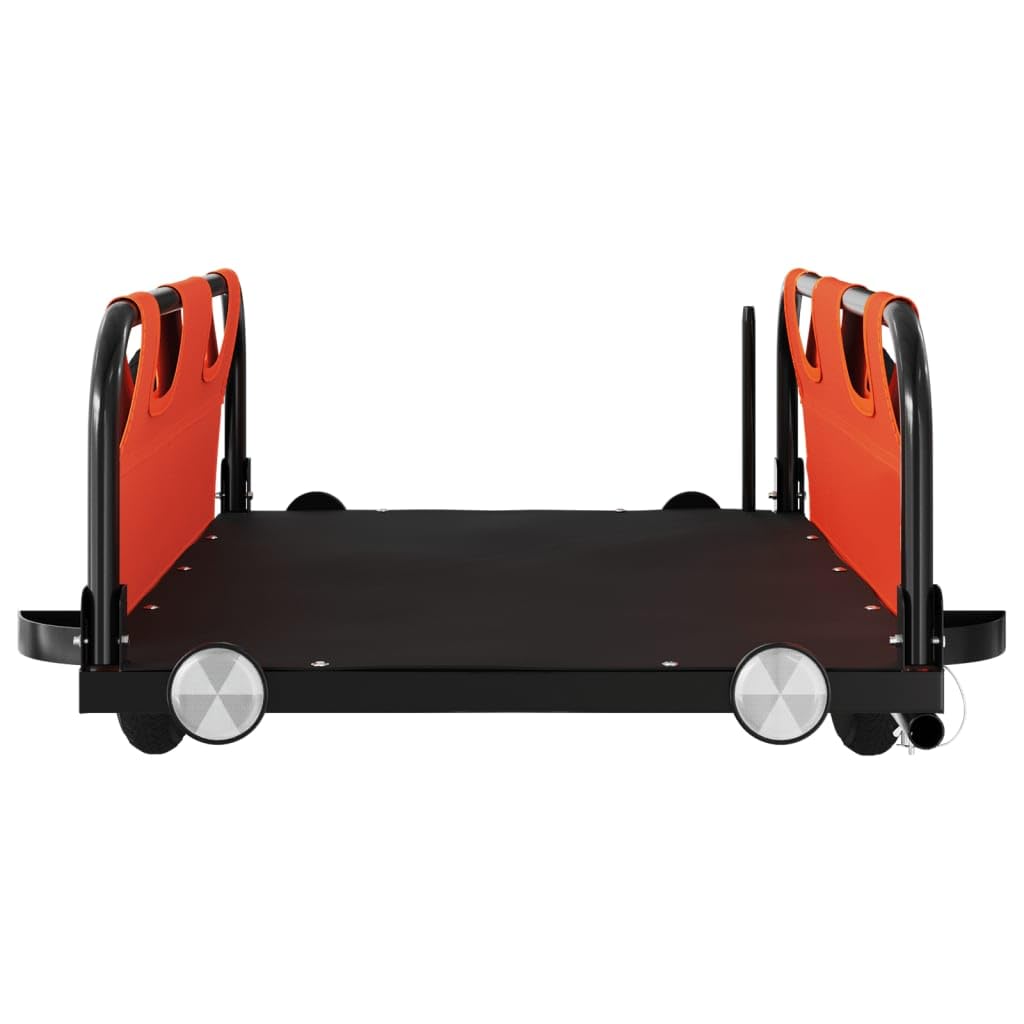 Remorque de vélo Orange Tissu Oxford et Fer Remorque de Transport pour vélo, Chariot à roulettes -A