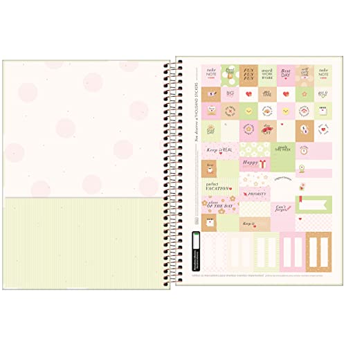 Planner Espiral 20 x 27,5 cm Soho 90 G 2023 - Listras Rosas - Tilibra, 622893