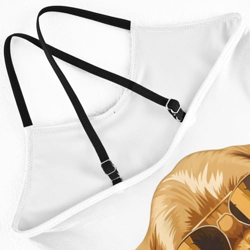 Girl's One Piece Swimsuit Retriever Wearing Golden Sunglasses Beach Bathing Swimwear4