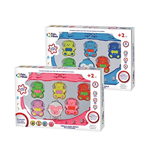Móbile P/Berço C/5 Enfeites Urso, Musical E Giratório, Pais & Filhos