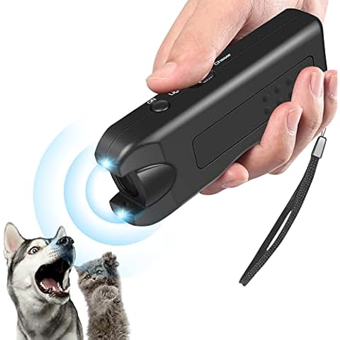 Anti Barking Device 3 in 1 Dog Barking Control Devices Up to 16.4 Feet Safe for Humans & Dogs, Dog Barking Deterrent tool for training, Ultrasonic Dog Bark Deterrent with Dual Strobe LED Flashlight Cover