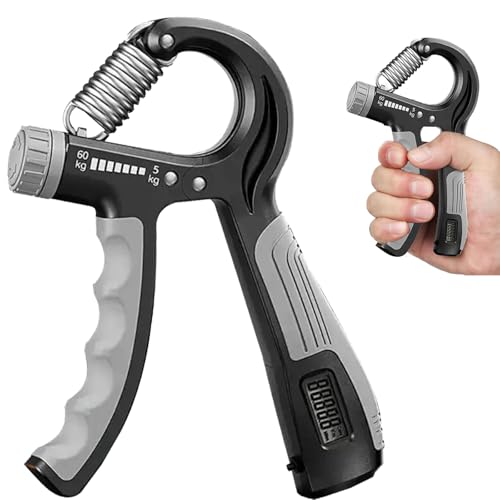 GoodTool Digital Handgrip Strengthener with LED Display Rotation to Adjust Intensity Adjustable Electronic Grip Counter Suitable for Finger Exercise Forearm Strength Training Home and Office