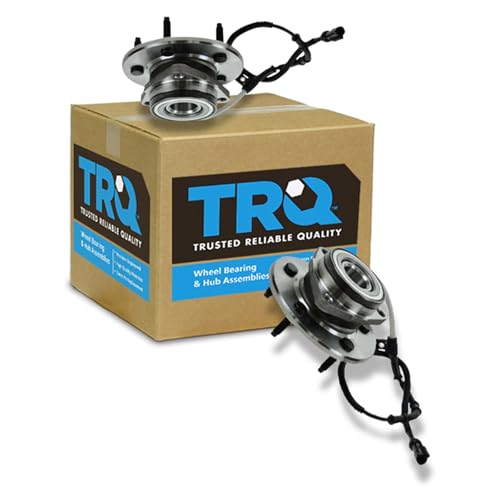 Image of TRQ 2 Piece Front Wheel Bearing & Hub Assembly Set 4WD Compatible with 1997-2000 Ford F-150