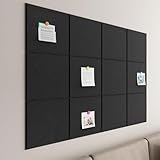 Baysola Large Cork Boards for Walls – 48' x 36' Self Adhesive Felt Wall Tiles, Ideal for Office Black Bulletin Board, Easy to Install Pin Board Photo Dart Board Wall Protectors