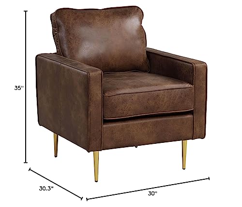 Lifestyle Solutions Phillip Faux Leather Armchair, Standard, Brown #TOP2