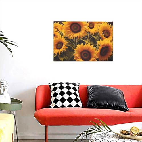 Toile tournesols pour habiller un mur vide de chambre avec élégance