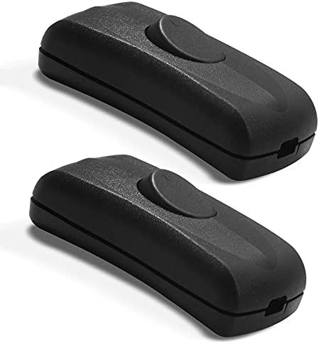 Betus Inline Cord Switch AC12V/110V/220V MAX 2A - On/Off in Line Cord Appliance Button Switches for Bedroom Desk Lamp LED Light Replacement - DPST Control (2 Pack)