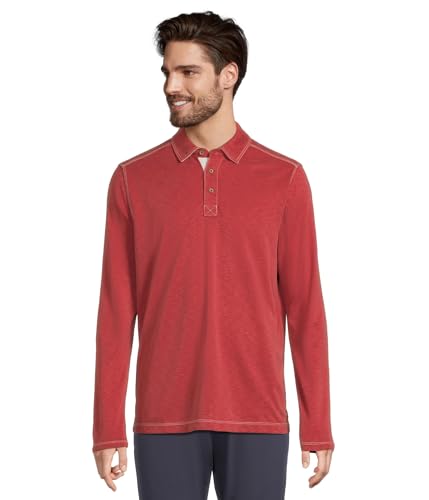 Johnston & Murphy Men's Vintage Slub Long-Sleeve Polo