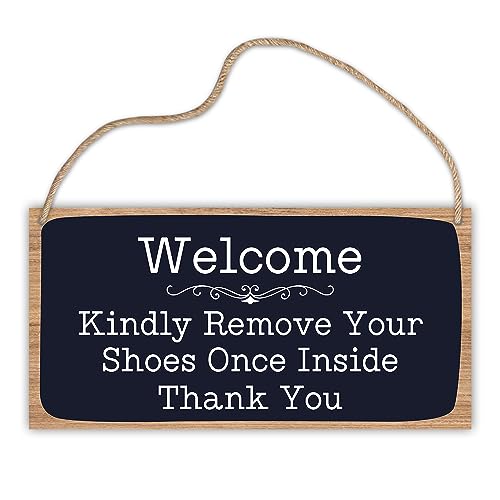 Wooden Welcome Sign, Remove Shoes, Farmhouse Wall Decor