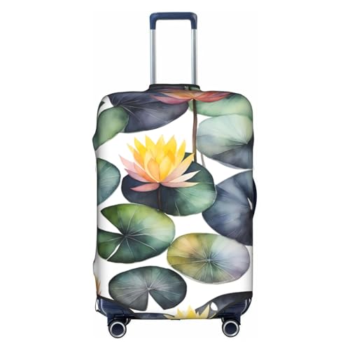 Black Lily Pads 1 Tsa Approved Luggage Cover For 18-32 Inch Suitcases Scratch-Resistant Stretch Luggage Cover