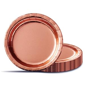 iZoeL 60 Stk Rosegold Partyteller Pappteller