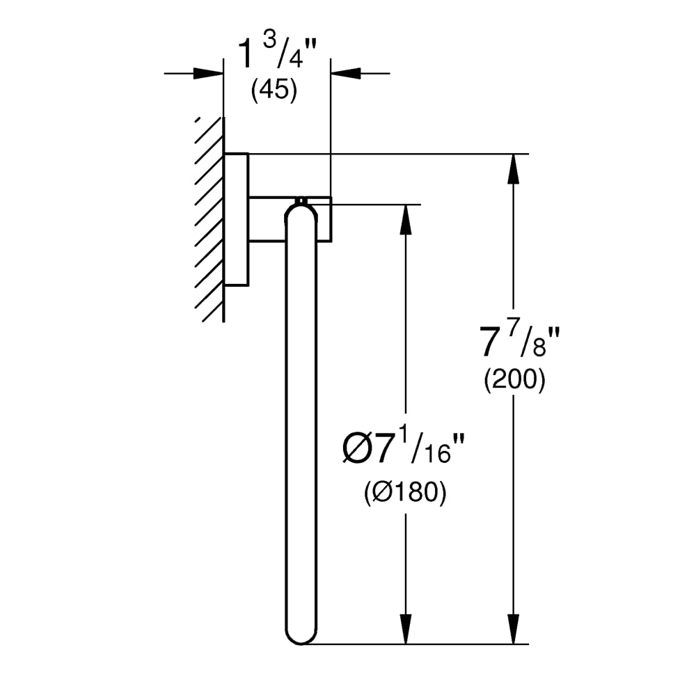 Grohe Essentials - Toallero de argolla empotrado, Metal, Ref. 40365001
