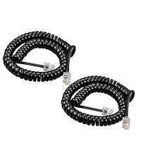 HAWAKA Telephone Cable Cord, 2Pack 4Feet Uncoiled Phone Cord Works with All Corded Landline Phones,Handset Cord, Universally Compatible,for Use in Home or Office, Telephone Accessory