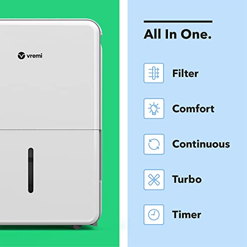 image for Vremi 50 Pint 4,500 Sq. Ft. Dehumidifier Energy Star Rated for Large S