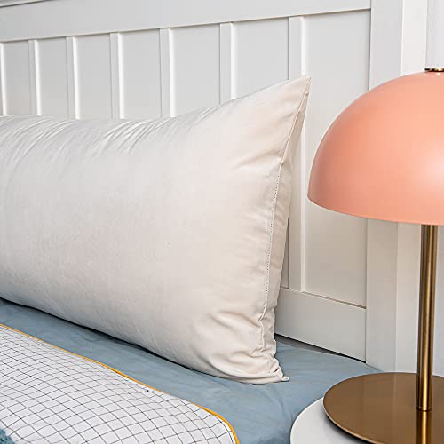 Dezene Body Pillow Cover, Super Soft Velvet Body Pillowcase With Hidden Zipper Closure For Adultes 21 X 54 Inch, Cream #TOP4