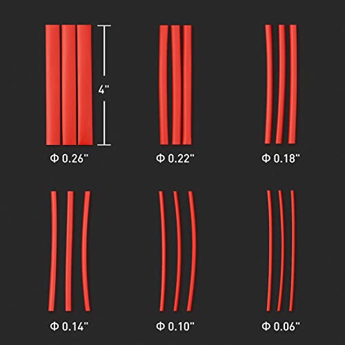 High Heat Shrink Tubing Tube - 2:1 Heat Shrink Ratio Flame Retardant 9 Color 6 Size 162 Pcs In Transparent Plastic Box (2019 New Packing Design) #TOP3