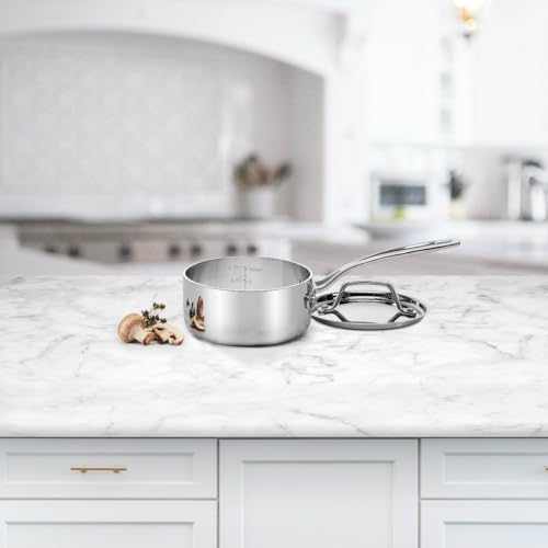 Image of Cuisinart Custom Clad 5-Ply Stainless Cookware 1 Qt. Saucepan w /Cover, CC519-14