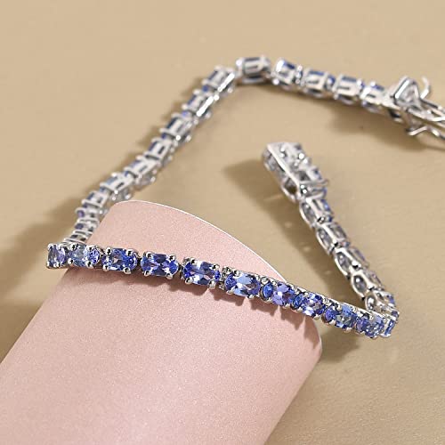 Shop Lc Ct 13.3 Blue Tanzanite Tennis Bracelet 925 Sterling Silver Platinum Plated Women Jewelry Gifts Size 7.25" Engagement Anniversary Wedding Promise Birthday Gifts #TOP5