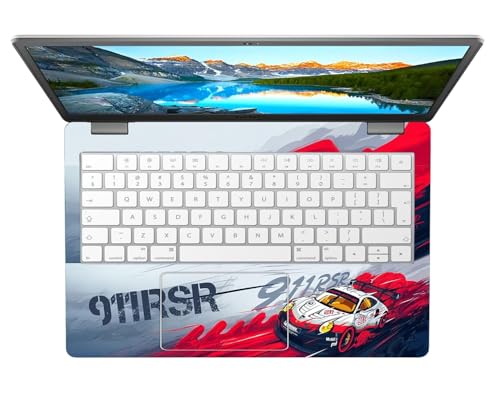 Image of PIXELARTZ Full Body Laptop Skins Sticker Laminated HD Quality Vinyl fits Upto 15.6 inches Compatible with Dell, Lenovo, Acer, HP, Asus -Self-Adhesive (Porsche 911 RSR)
