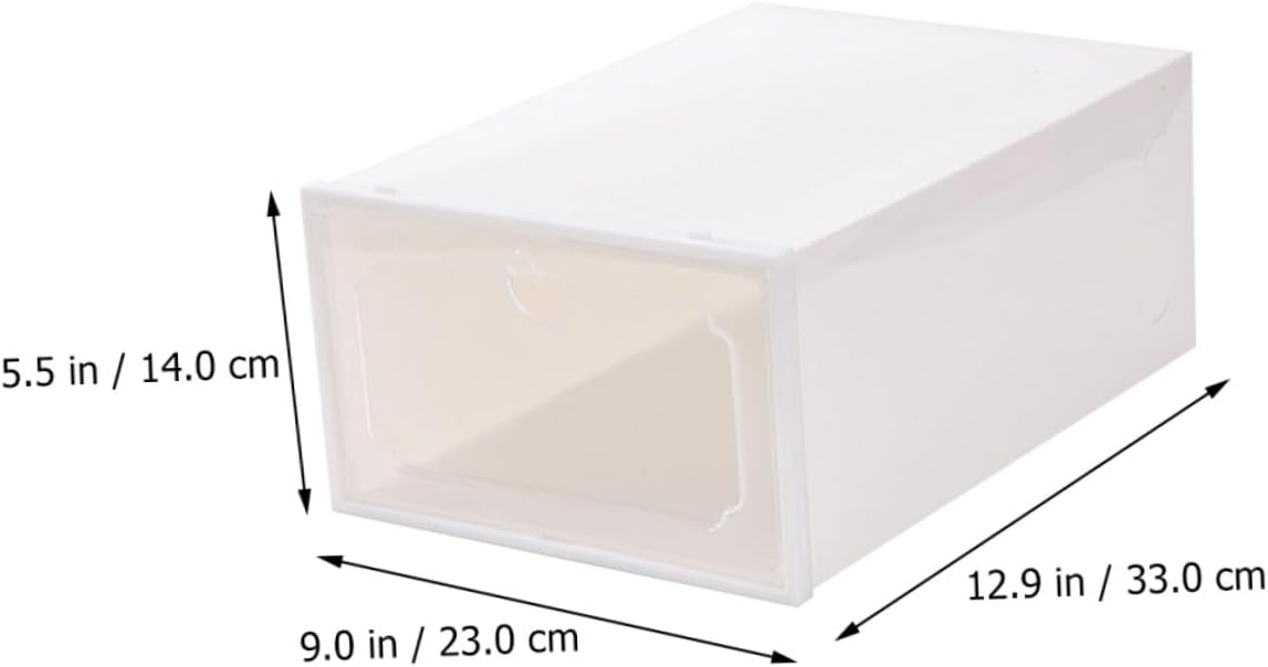 Garneck Large Plastic Shoe Storage Boxes, 6pcs Stackable Drawer-type Shoe Organizer Set with Flip Lid, Thickened Sturdy Design for Women’s Sneakers and Boots, Home Closet Storage