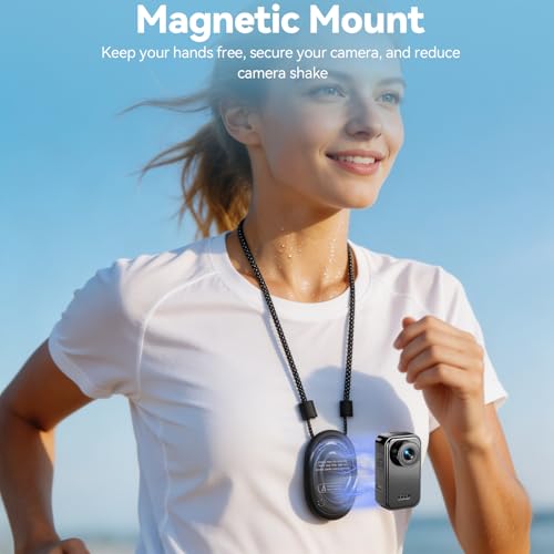 Image of 4K Mini Body Camera,Thumb Camera,Mini Body Sports Action Camera with 64GB Storage, Hands Free POV Magnetic Wearable Cam, Thumb Size Mount Anywhere for Cycling Hiking Running Vlogging Pet Walking