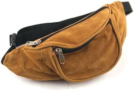 Bumbag Waist Fanny Pack Running Belt, Men Women Unisex Bum Bag Adjustable Belt for Outdoors Workout Hiking Gifts for Men Women Festivals Holiday Wear (Brown Suede)