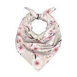 WHJSSF Bandane con stampa di fiori di ciliegio rosa, per donne o uomini, in raso, di ottima fattura, versatile, ideale per viaggi, regali ed eleganti strati