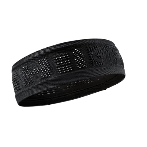 2pcs Sweatband for Men Women Elastic Sport Hairbands Head Band Yoga Headbands Headwear Headwrap Sports Hair Accessories Safety Band for Running, Yoga(Black)