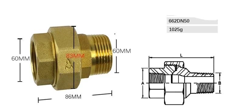 Unión roscada de latón de 2" DN50: flujo sin fugas gracias a su junta flexible 3