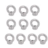 Sydien 10pcs M6x1mm Silver Pitch Female Thread 304 Stainless Steel Ring Shape Lifting Eye Nut
