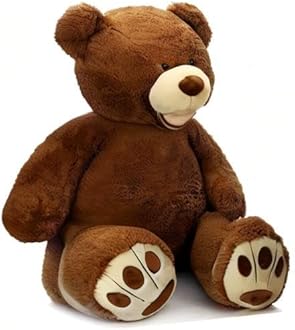 MorisMos Giant Teddy Bear, 39inch Large Stuffed Animals with Big Footprints Plush Stuffed Bears Gift for Kids, Dark Brown