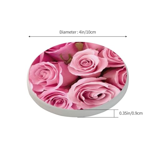 Sous-verres ronds en diatomite rose rose absorbants pour table basse - 4
