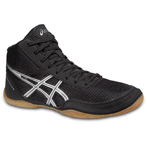 ASICS Matflex 5 GS Wrestling Shoe (Little Kid/Big Kid), Black/Silver, 3 M US Little Kid