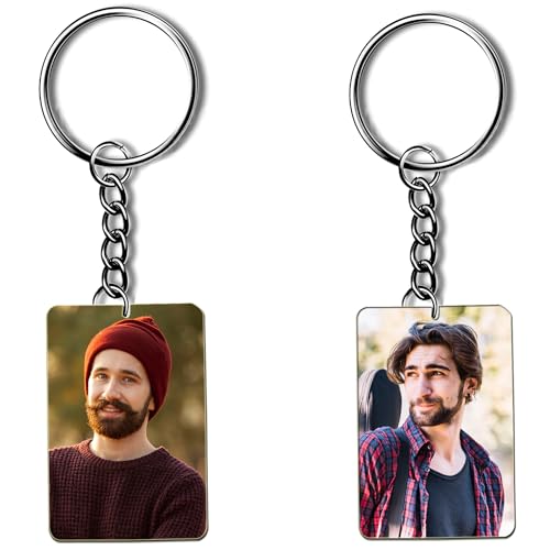Image of Photo Keychain For Men, Girls, Friends, Car, Bike Customised /Personalized Keyring With Picture Gifts For Birthday, Anniversary 6.3x3.7 CM Wooden MDF