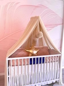Baby Fancyroom Himmelstange Betthimmel Cremefarben Pompons