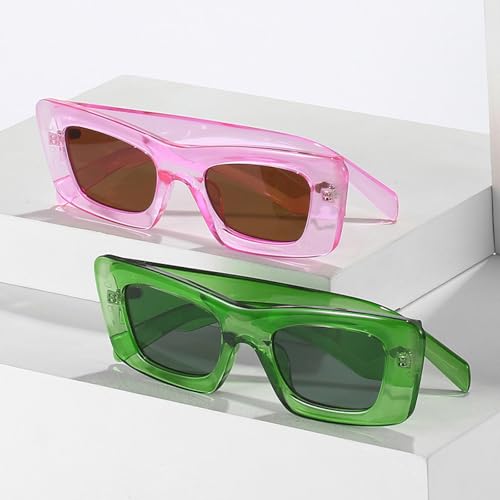 Lunettes de soleil UV400 rétro et unisexes aux tons acidulés - 3
