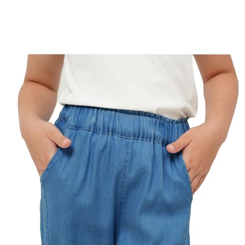 Image of Girls Pants with Pockets Pull On Lightweight Bell Bottoms Straight Leg Baggy Jeans for Girls Flare School Pants