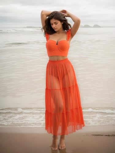 Women's One Piece Swimsuit with Cover up Set Beach Wrap Skirt Retro Floral Print Bathing Suit for Women Tummy Control2