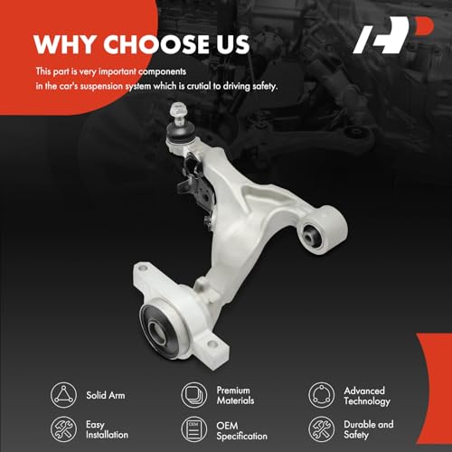 A-Premium Front Right Lower Control Arm, with Ball Joint & Bushing, Compatible with Infiniti G25 2011-2012, G35 2007-2008, G37 2009-2013, Q40 2015, RWD Only by A-premium - Image 6