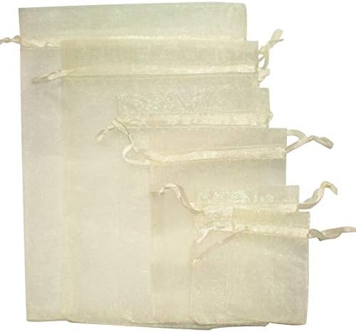 Time to Sparkle 25pcs Pouches Organza Gift Bags Oragnza Wedding Party Favour Jewellery, 15x20cm, Ivory, 15x20cm-25pcs - Image 5