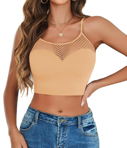 Image of Avidlove Sexy Tops for Women Fishnet Crop Tops Y2k Bralette Hollow Out Camisole Going Out Lingeries Top
