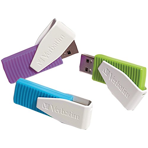 Verbatim 8GB Swivel USB Flash Drive - 3pk - Blue, Green, Violet