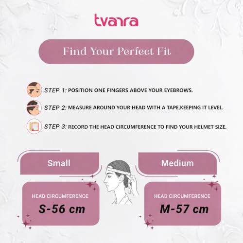 Image of TVARRA Lotus ISI & DOT(USA) Certified Women's Open Face Helmet Design Helmet, Lightweight Material, Crafted for Women, Extreme Comfort fit with Clear Visor
