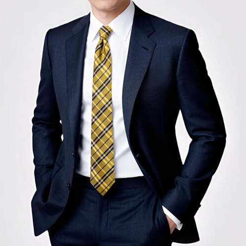 Image of Hi-Tie 70 inches Ties for Men Silk Extra Long Necktie and Pocket Square Cufflinks Set Men Big and Tall Tie Business